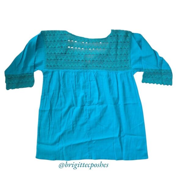 HANDMADE Traditional Laced Mexican Blouse - Picture 8 of 12